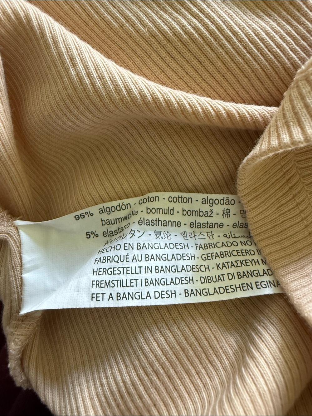 Zara Ribbed Crop Tan Beige Bodycon Top - Picture 10 of 17